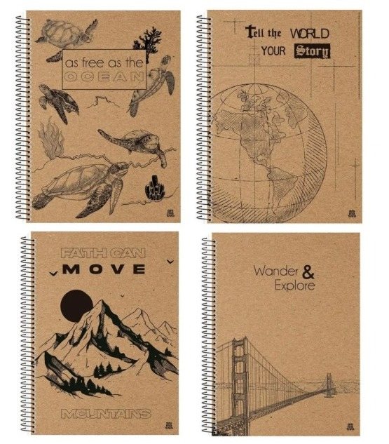 CADERNO 1X1 P�P�R KRAFT